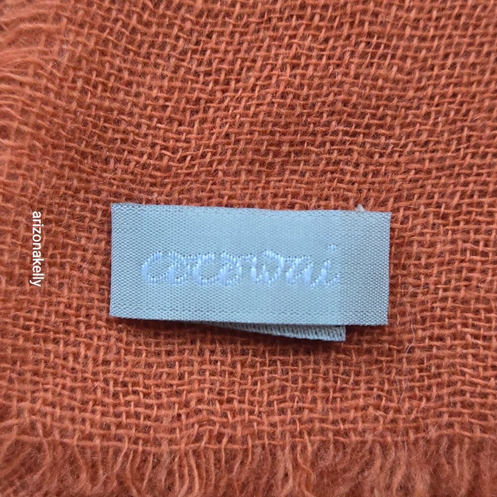 NWOT Cocowai Cashmere Scarf Burnt Orange Lightweight - Picture 3 of 14